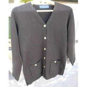 Black Hip Length Knit Cardigan